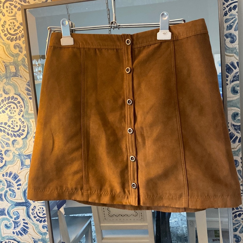 Hollister brown suede mini skirt